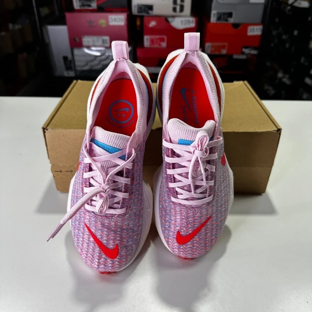 WMNS NIKE ZOOMX INVINCIBLE RUN FLYKNIT 3 PINK FOAM-CRIMSON SZ 6.5 [DR2660-600]